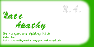 mate apathy business card
